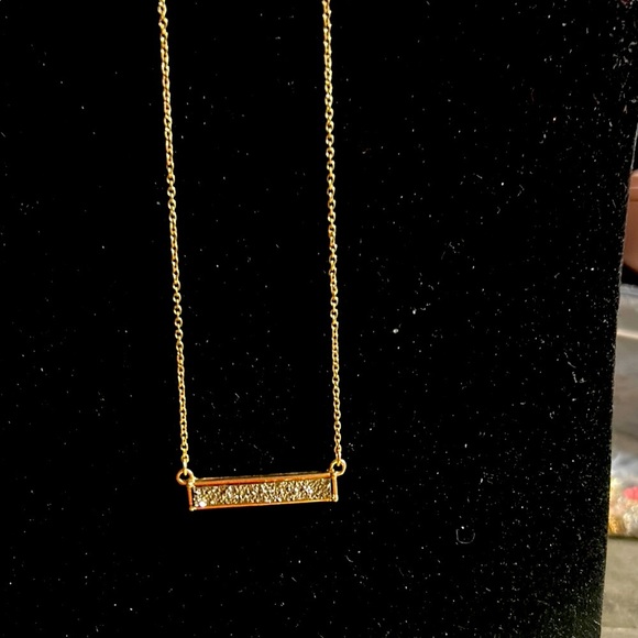 Elegant Gold Bar Necklace and CZ stud earrings - Picture 1 of 3